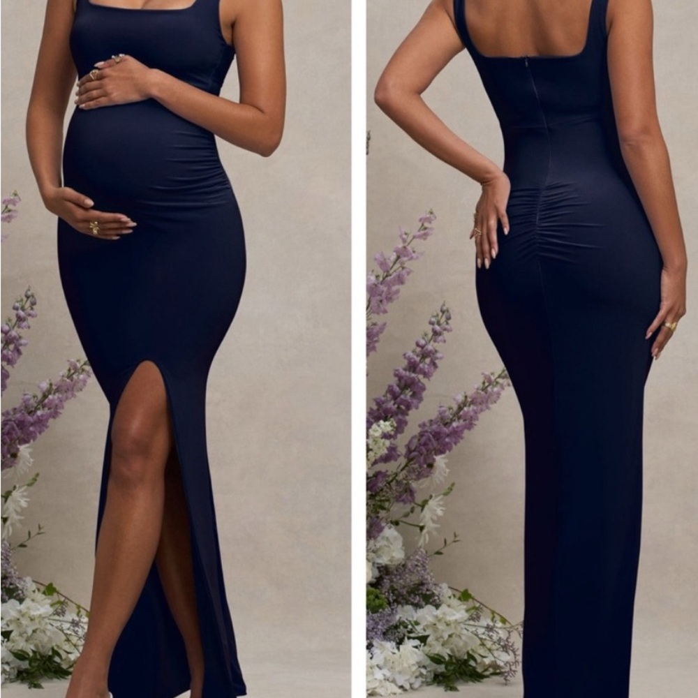 Maternity dress 
Club L London Navy Maxi Dress